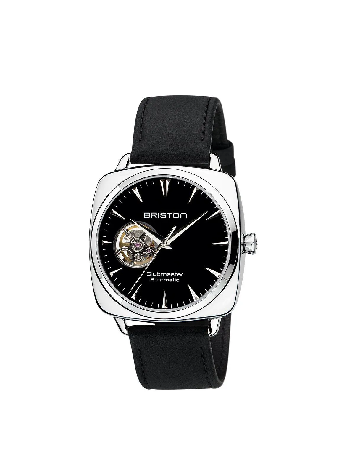 Briston Clubmaster Iconic Steel Automatic HMS Date Black Dial Opening 40mm