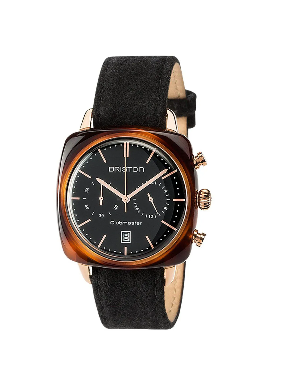 Briston Clubmaster Vintage Acetate Chronograph Gold Black Dial and Rose Gold 40mm
