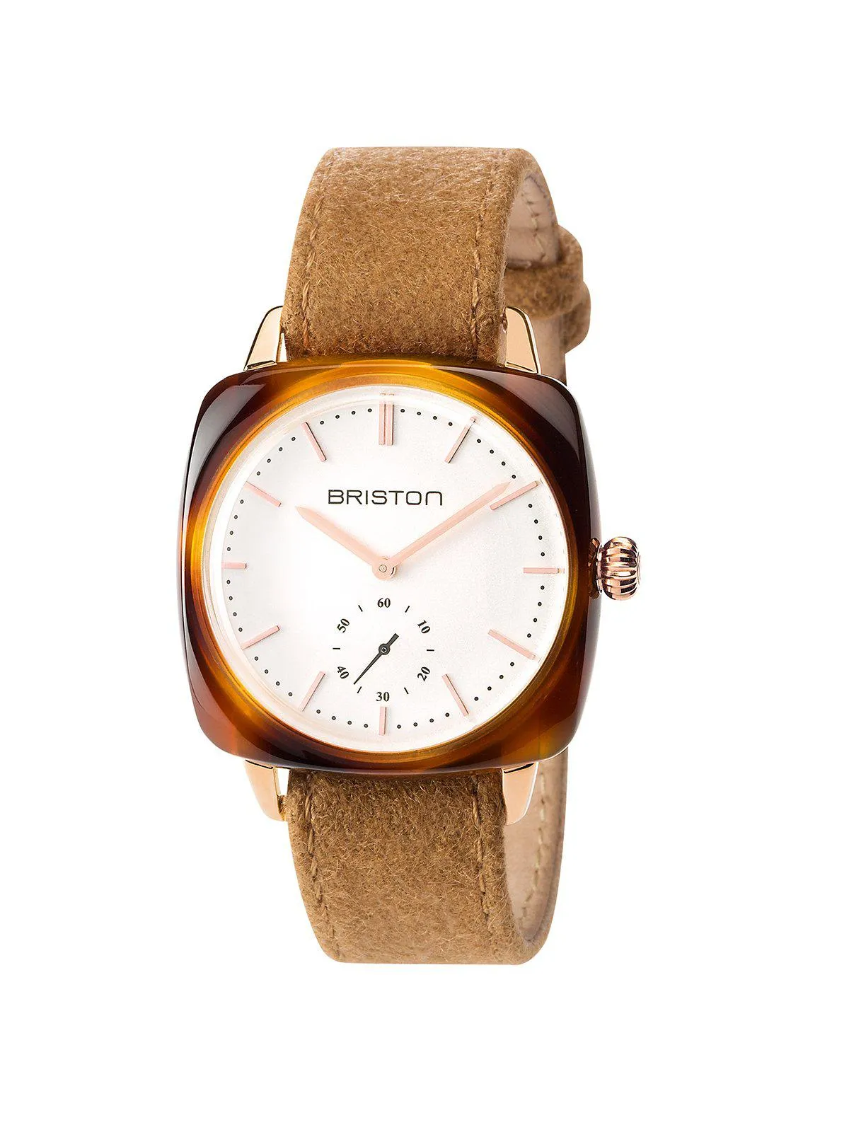 Briston Clubmaster Vintage Acetate Small Second Gold White Dial And Rose Gold 40mm