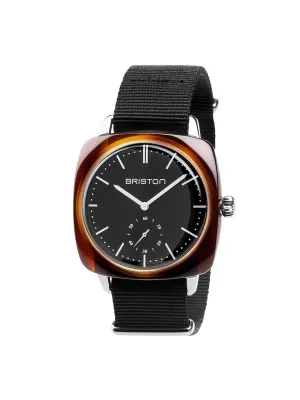 Briston Clubmaster Vintage Acetate Small Second Tortoise Black Strap With Black Dial 40mm