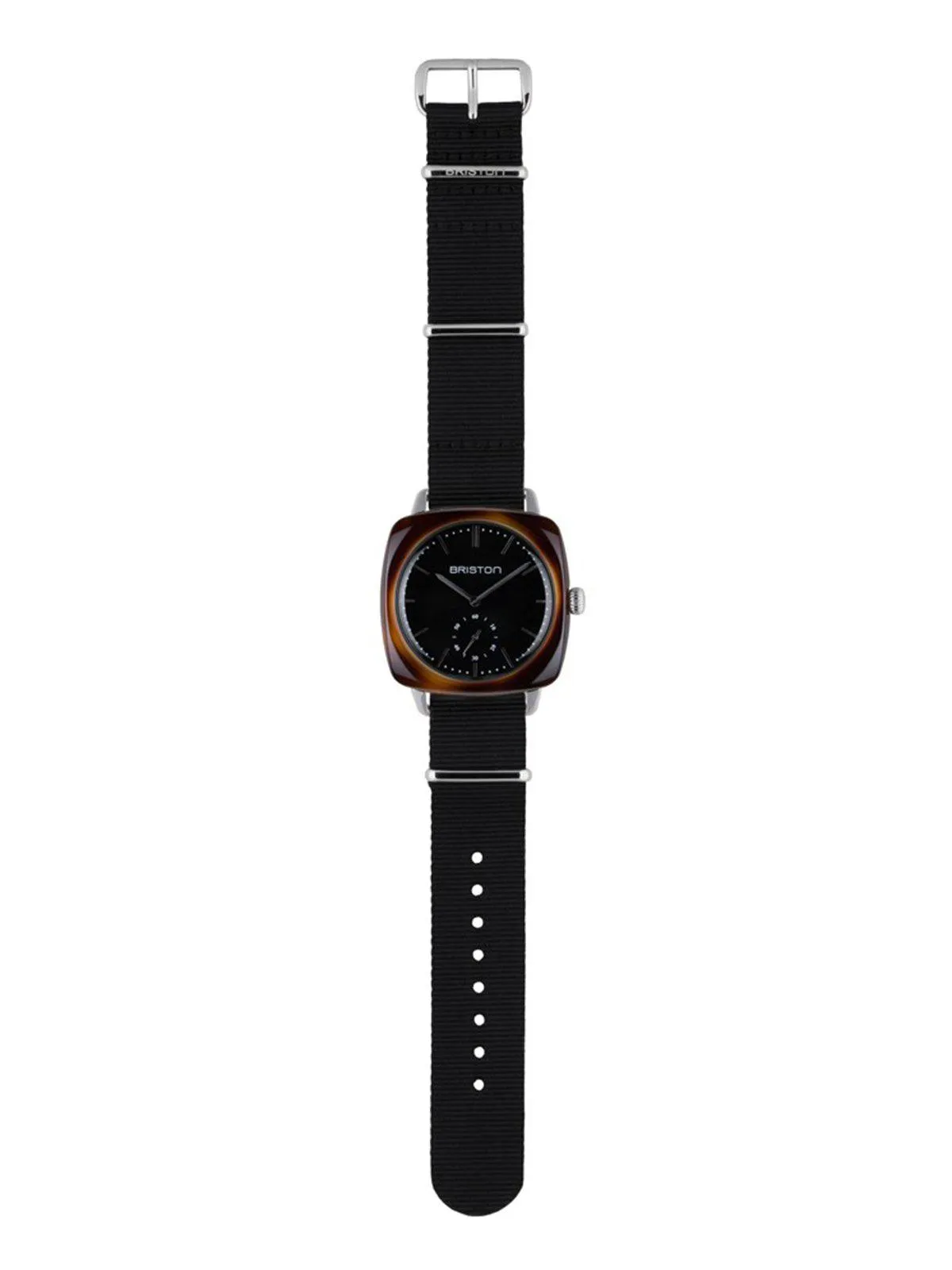 Briston Clubmaster Vintage Acetate Small Second Tortoise Black Strap With Black Dial 40mm