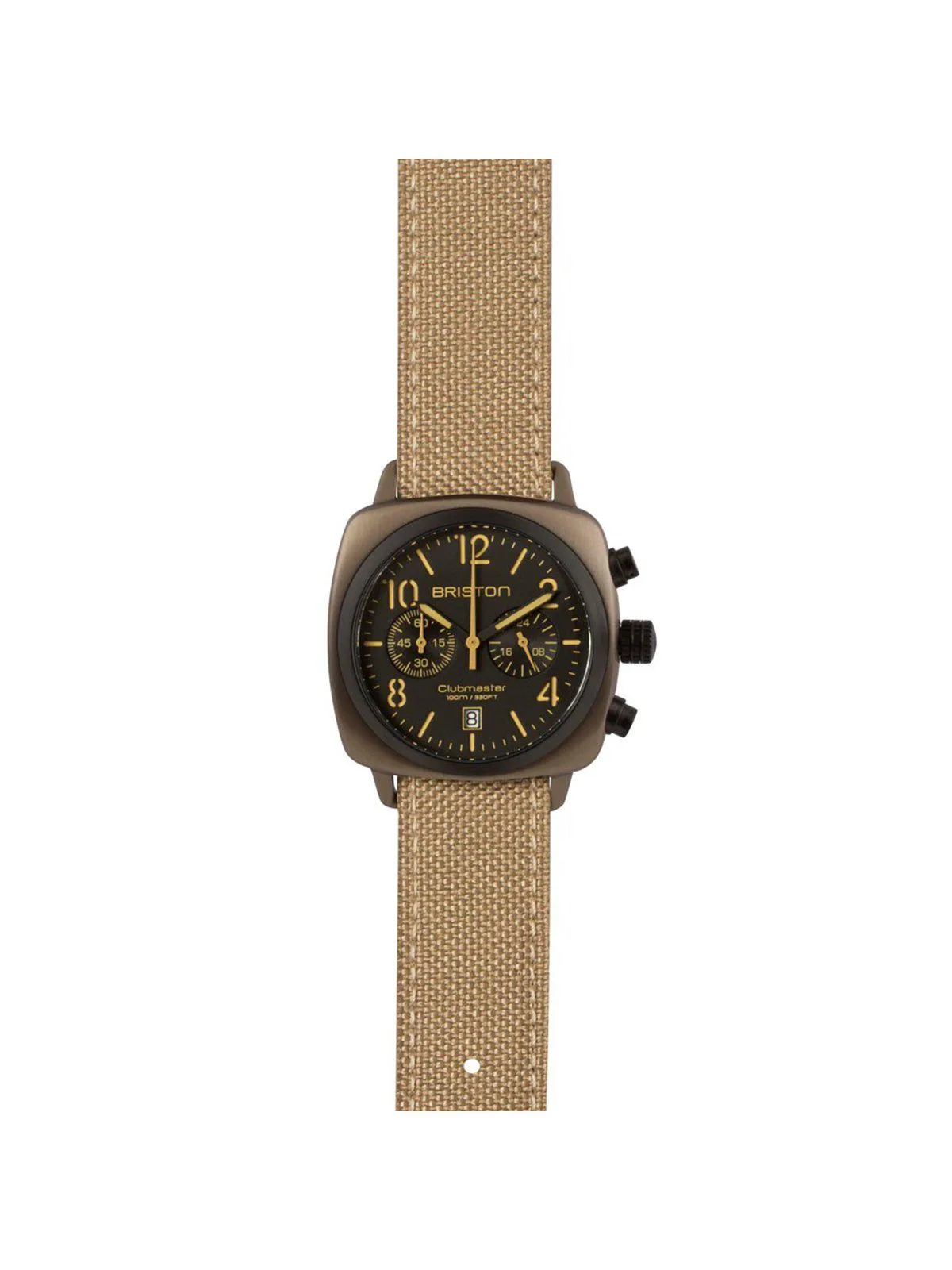 Briston Leather Canvas Strap Khaki PVD 20mm