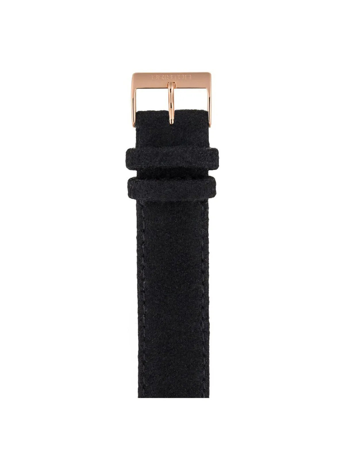 Briston Leather Flannel Strap Black Rose Gold 20mm