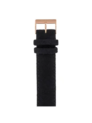 Briston Leather Flannel Strap Black Rose Gold 20mm