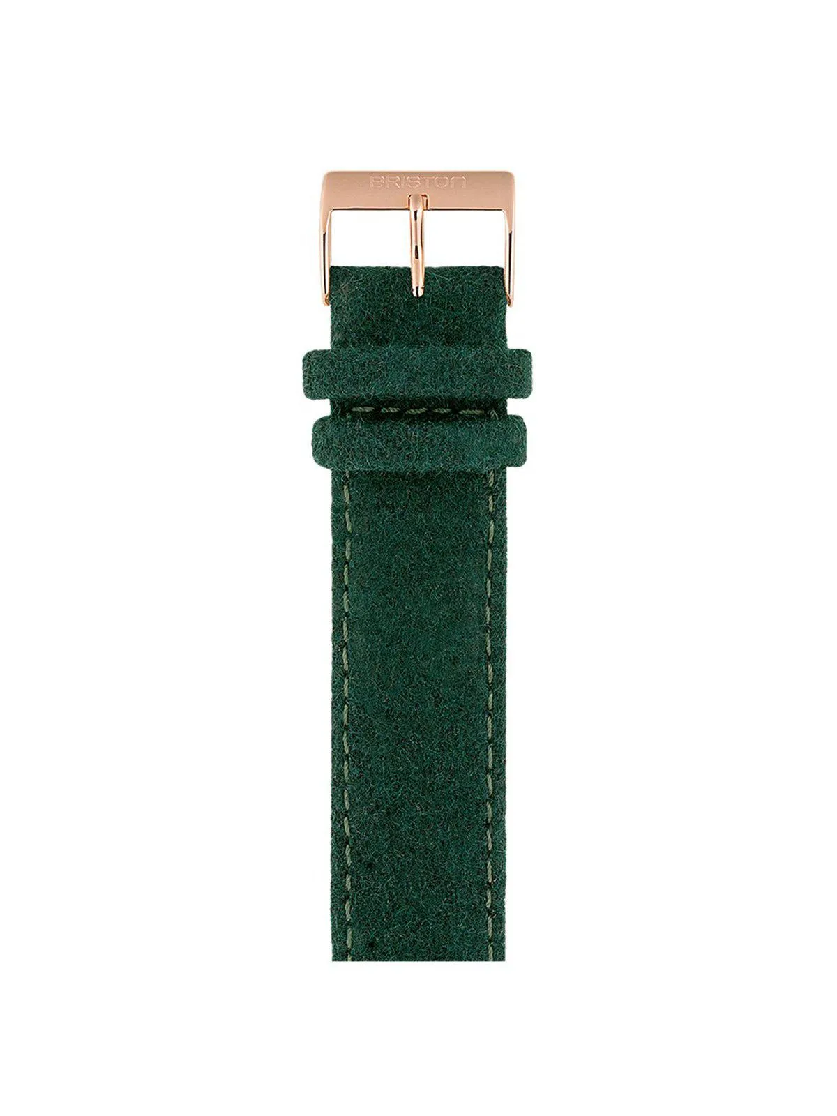 Briston Leather Flannel Strap British Green Rose Gold 20mm