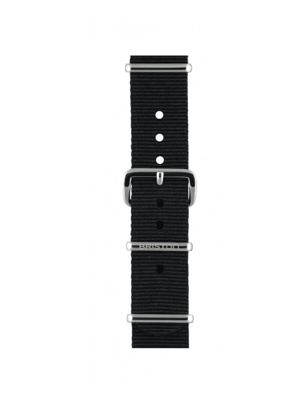 Briston Nato Strap Black Polished Steel 18mm