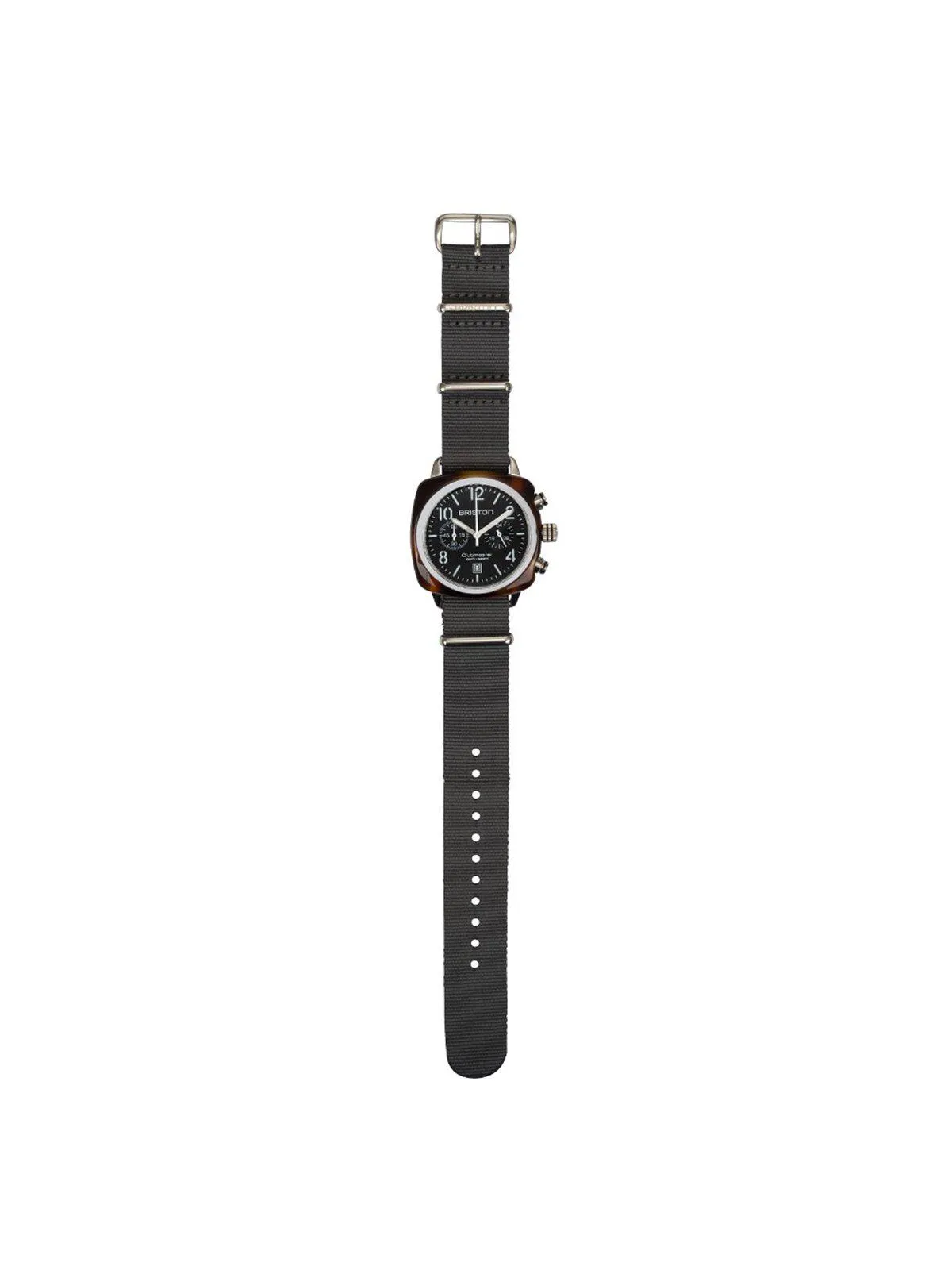 Briston Nato Strap Grey Yellow Gold 20mm