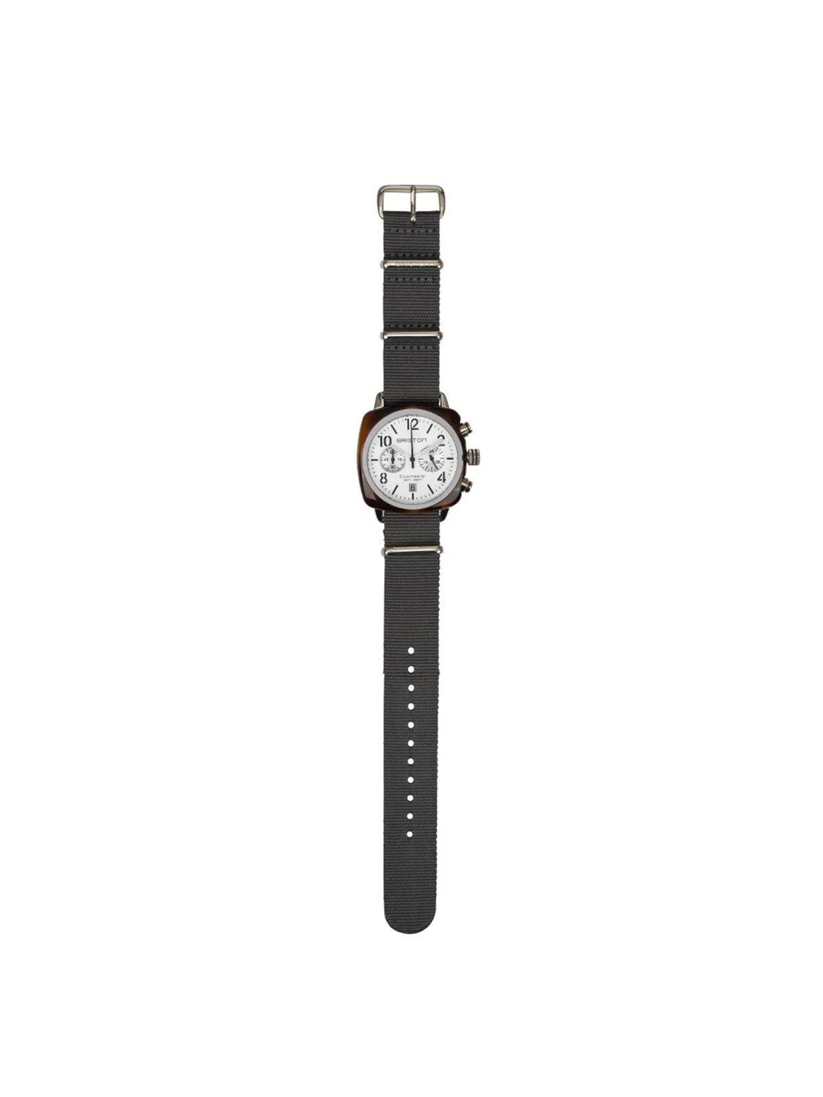 Briston Nato Strap Grey Yellow Gold 20mm