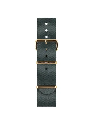 Briston Nato Strap Grey Yellow Gold 20mm