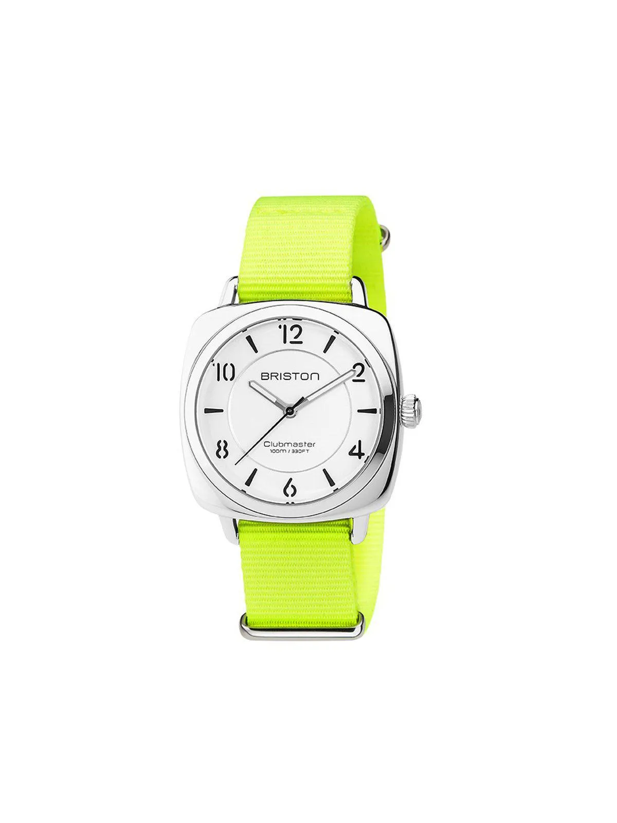 Briston Nato Strap Neon Yellow Polished Steel 18mm