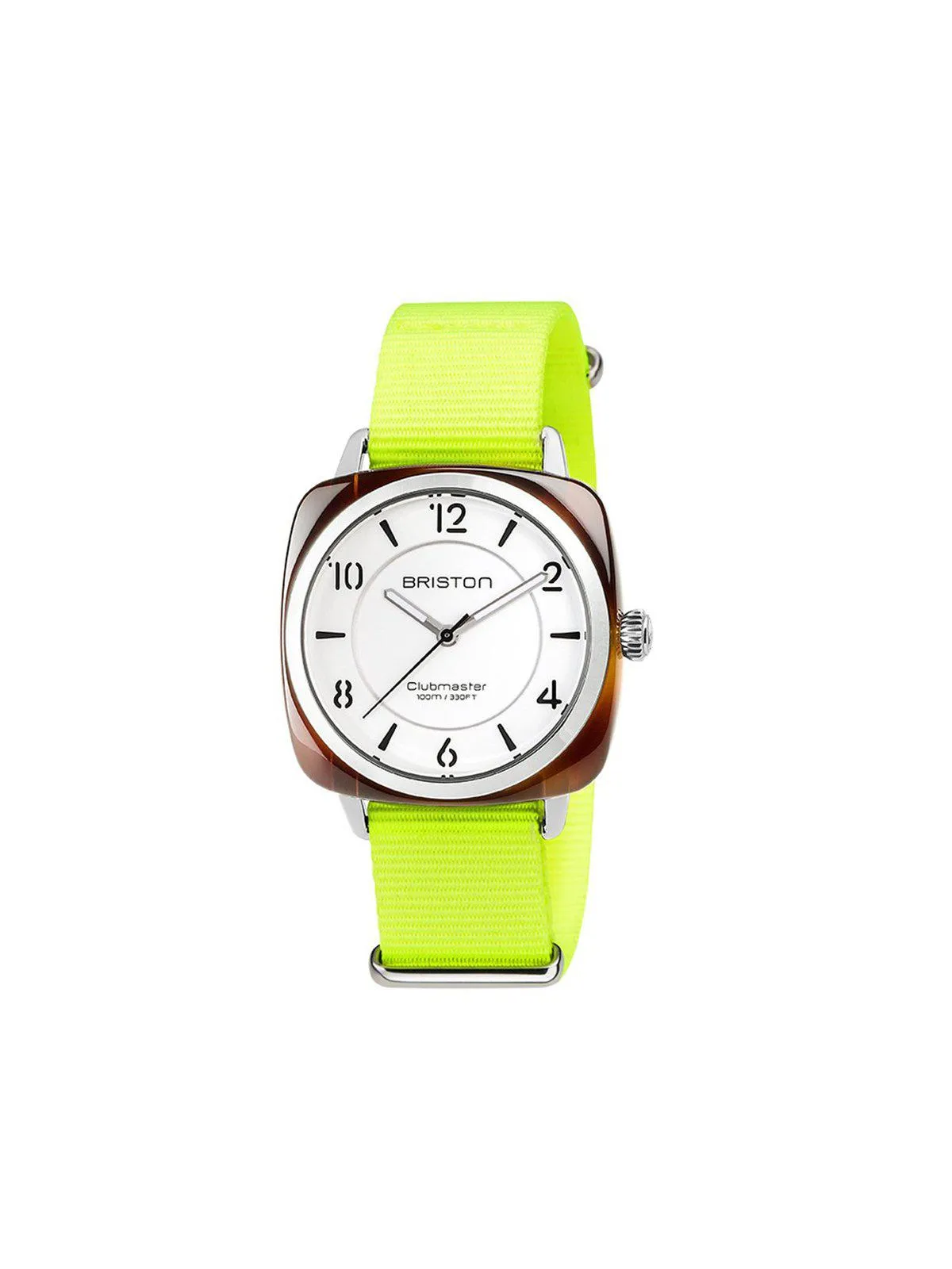 Briston Nato Strap Neon Yellow Polished Steel 18mm