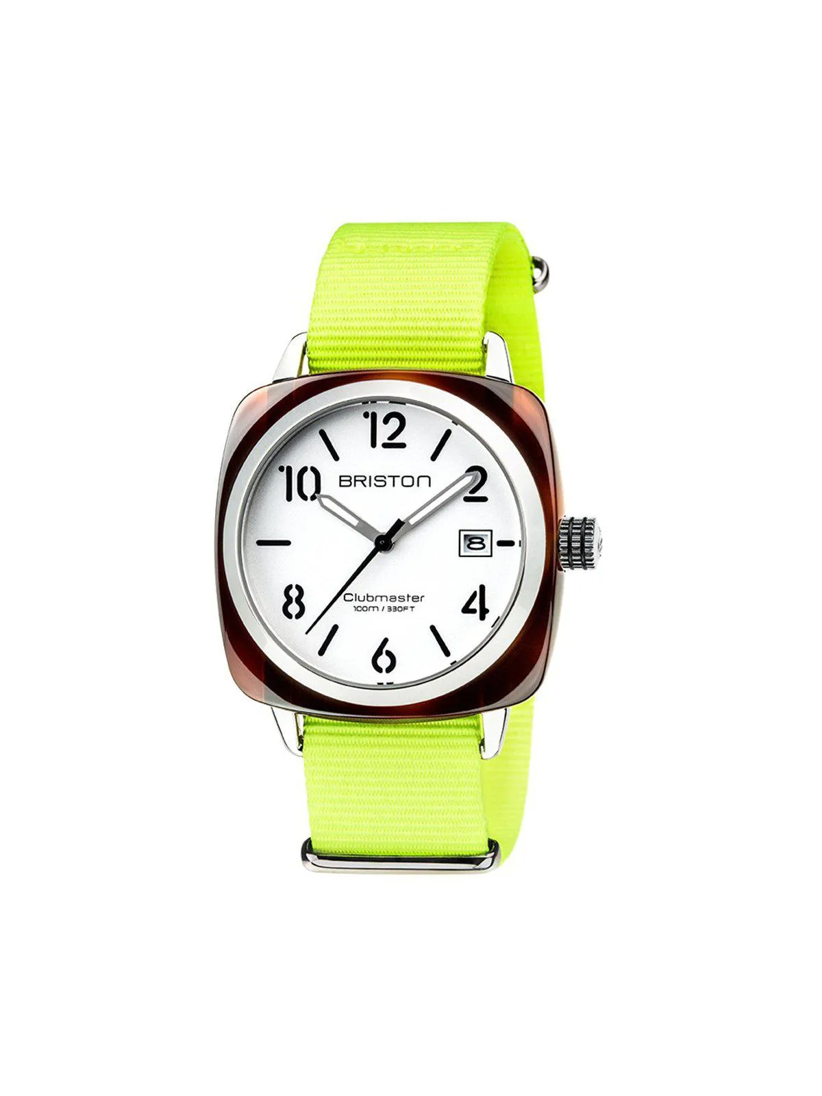 Briston Nato Strap Neon Yellow Polished Steel 20mm