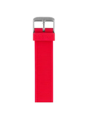 Briston Rubber Strap Red Polished Steel 18mm