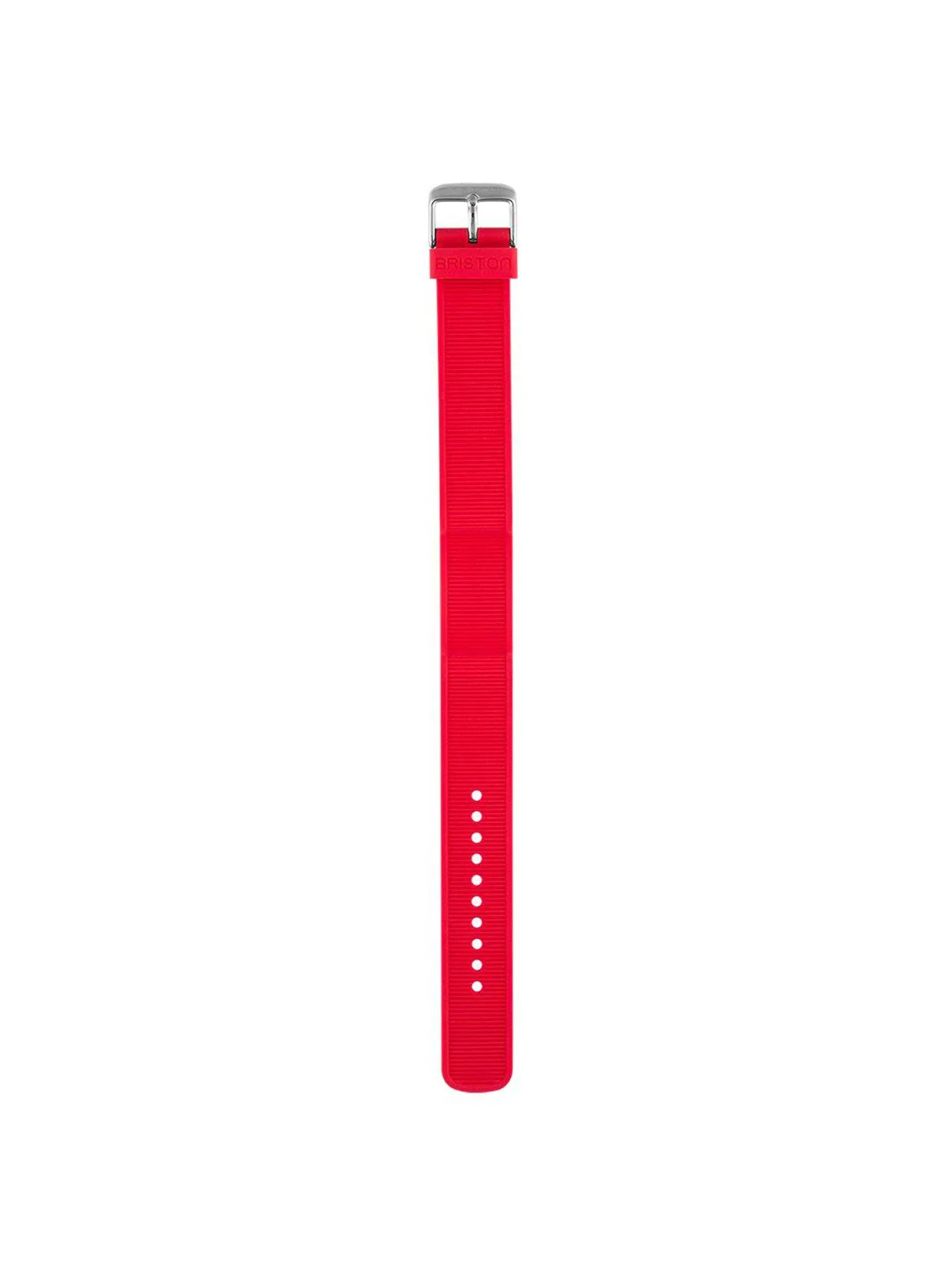 Briston Rubber Strap Red Polished Steel 18mm
