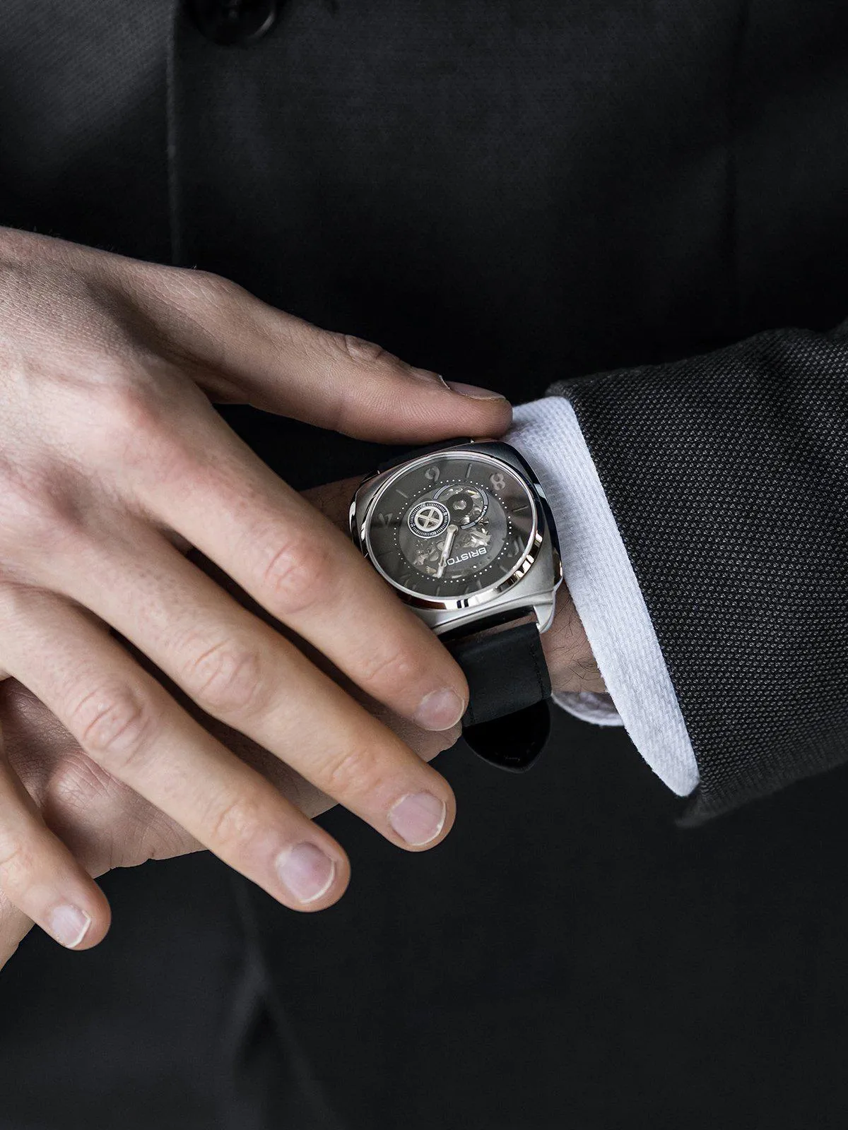 Briston Streamliner Skeleton Automatic Steel HMS Black 42mm