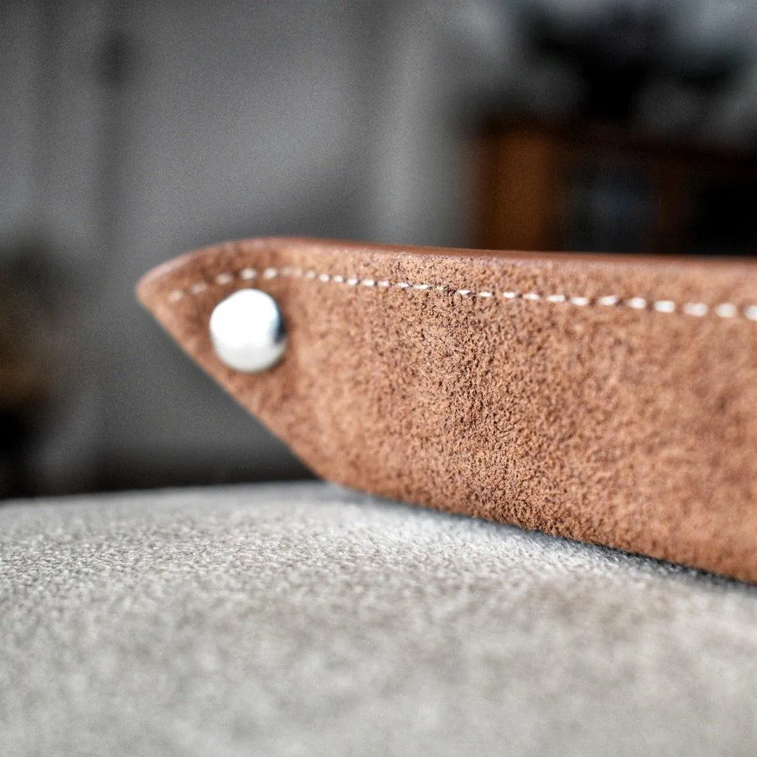 Brown Suede Valet Tray