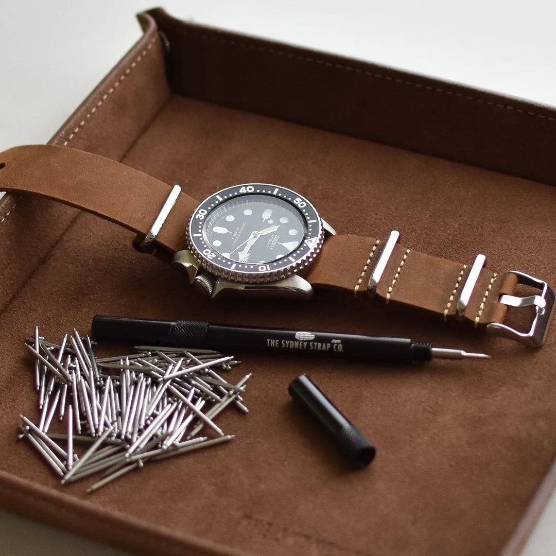Brown Suede Valet Tray