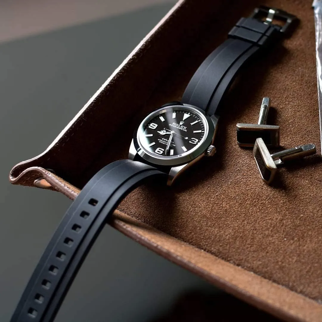 Brown Suede Valet Tray