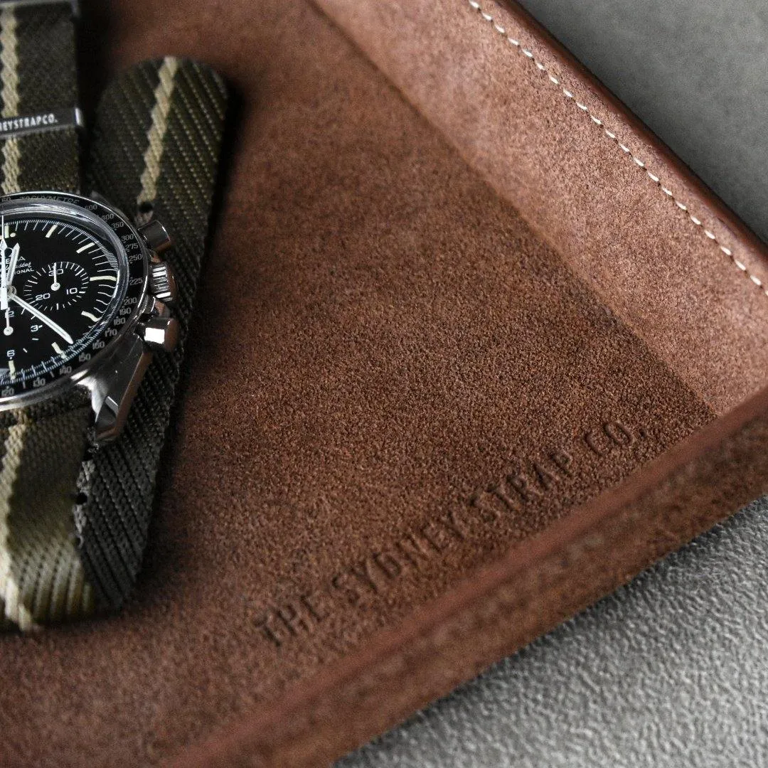 Brown Suede Valet Tray