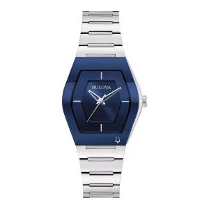 Bulova Gemini Ladies Stainless Steel Blue Dial Watch