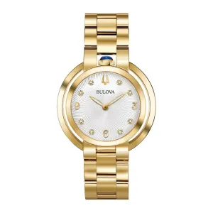 Bulova Rubaiyat Ladies Gold Tone Diamond Dial Watch