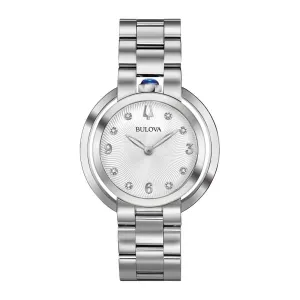 Bulova Rubaiyat Ladies Stainless Steel Diamond Dial Watch