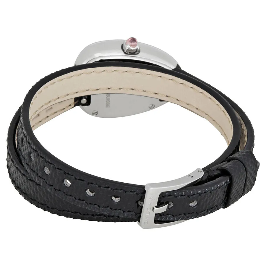 Bvlgari Serpenti Black Dial Ladies Double Wrap Leather Watch 102782