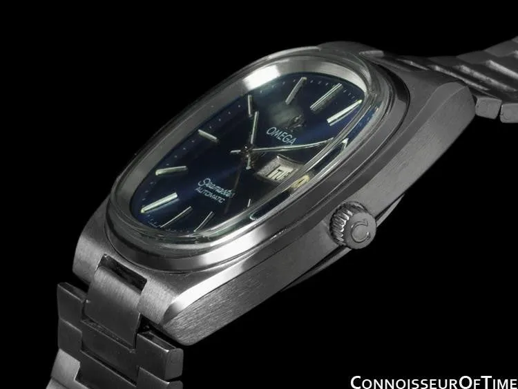 c. 1978 Omega Seamaster Vintage Mens TV Watch, Automatic, Day Date - Stainless Steel