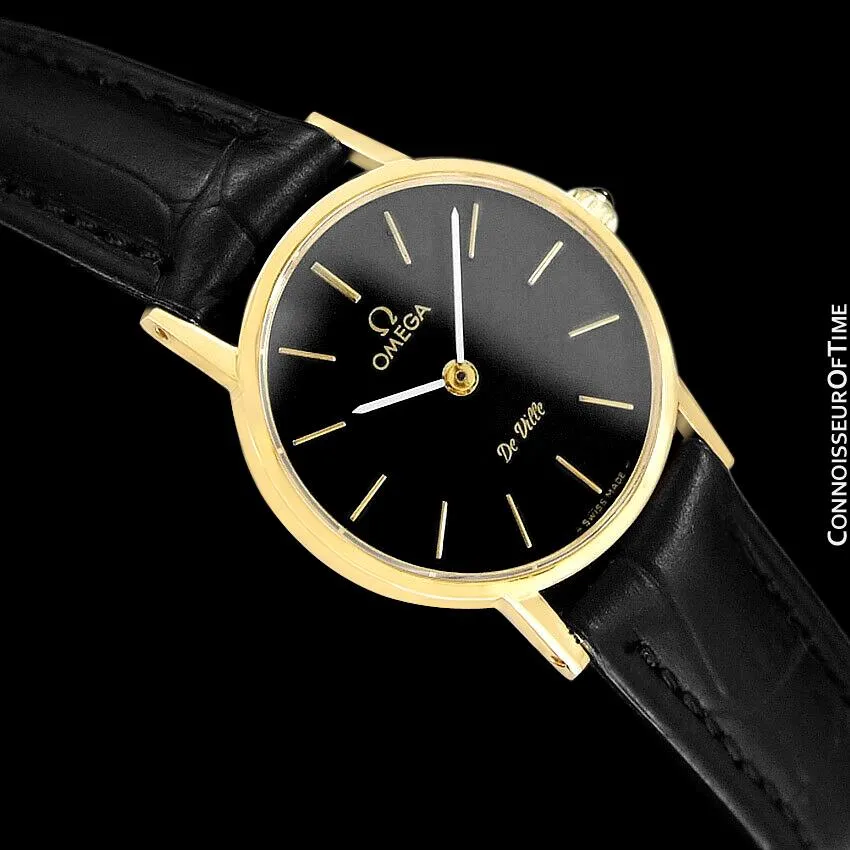 c. 1979 Omega De Ville Vintage Ladies Dress Watch - 18K Gold Plated & Stainless Steel