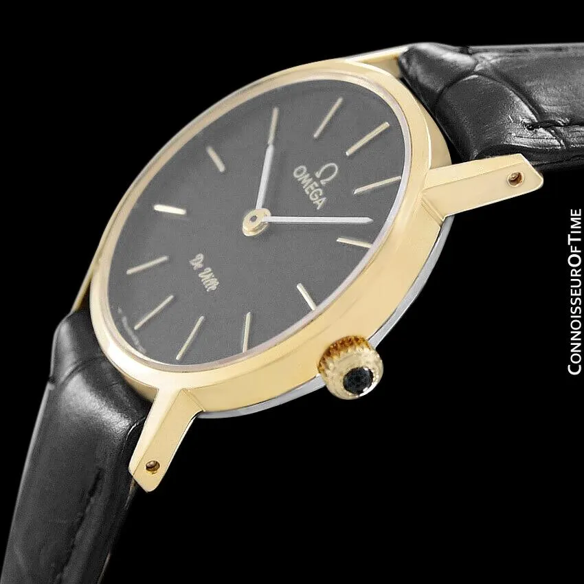 c. 1979 Omega De Ville Vintage Ladies Dress Watch - 18K Gold Plated & Stainless Steel