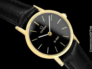 c. 1979 Omega De Ville Vintage Ladies Dress Watch - 18K Gold Plated & Stainless Steel