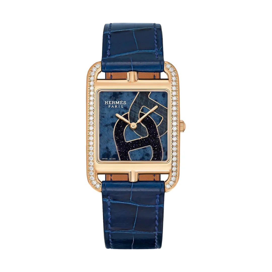 CAPE COD - ANCHOR CHAINS DUMORTIERITE & AVENTURINE DIAMOND SET LARGE WATCH