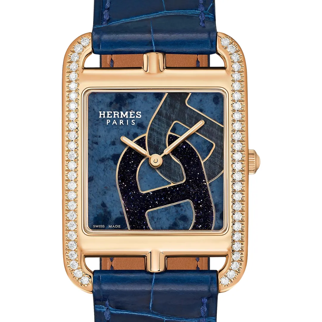 CAPE COD - ANCHOR CHAINS DUMORTIERITE & AVENTURINE DIAMOND SET LARGE WATCH
