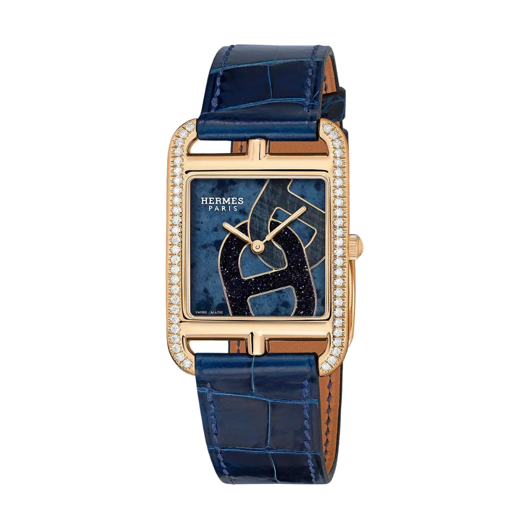 CAPE COD - ANCHOR CHAINS DUMORTIERITE & AVENTURINE DIAMOND SET LARGE WATCH