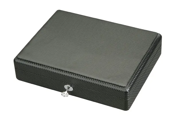 Carbon Fiber Watch Box with Lock & Key (18 Watches)