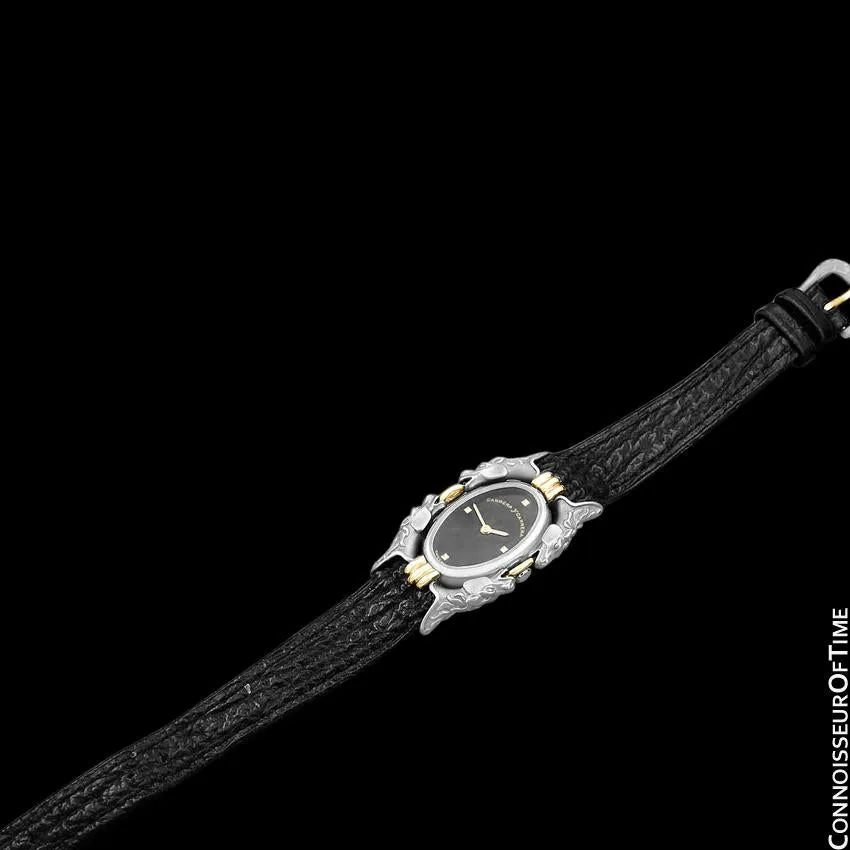 Carrera y Carrera Full Size Ladies Quartz Equestrian (Horse) Watch - Sculptured Titanium & 18K Gold