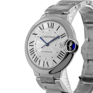 Cartier Ballon Bleu 40mm Stainless Steel Silver Roman Dial WSBB0040