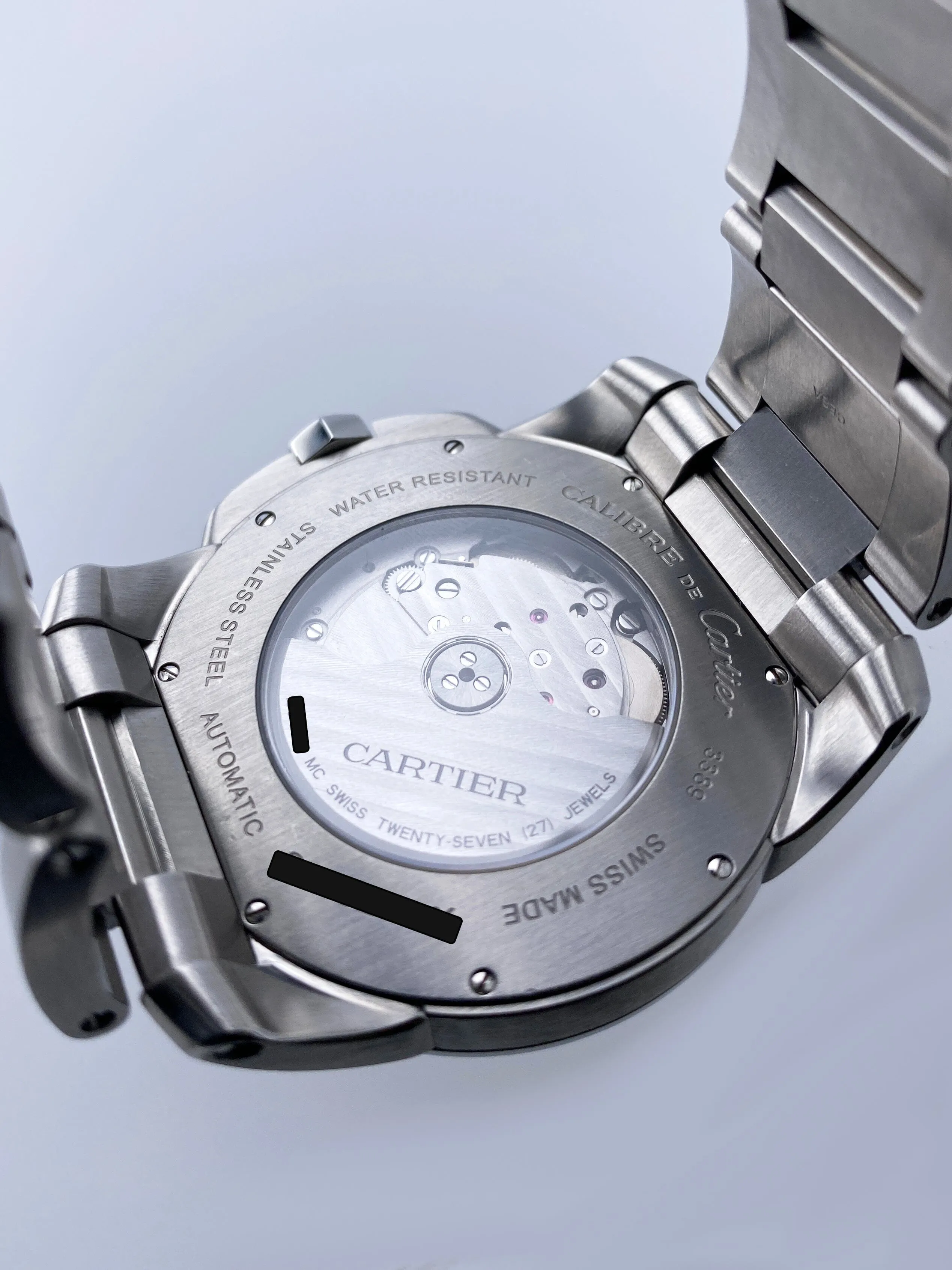 Cartier Calibre W7100016 Black Dial Steel Mens Watch