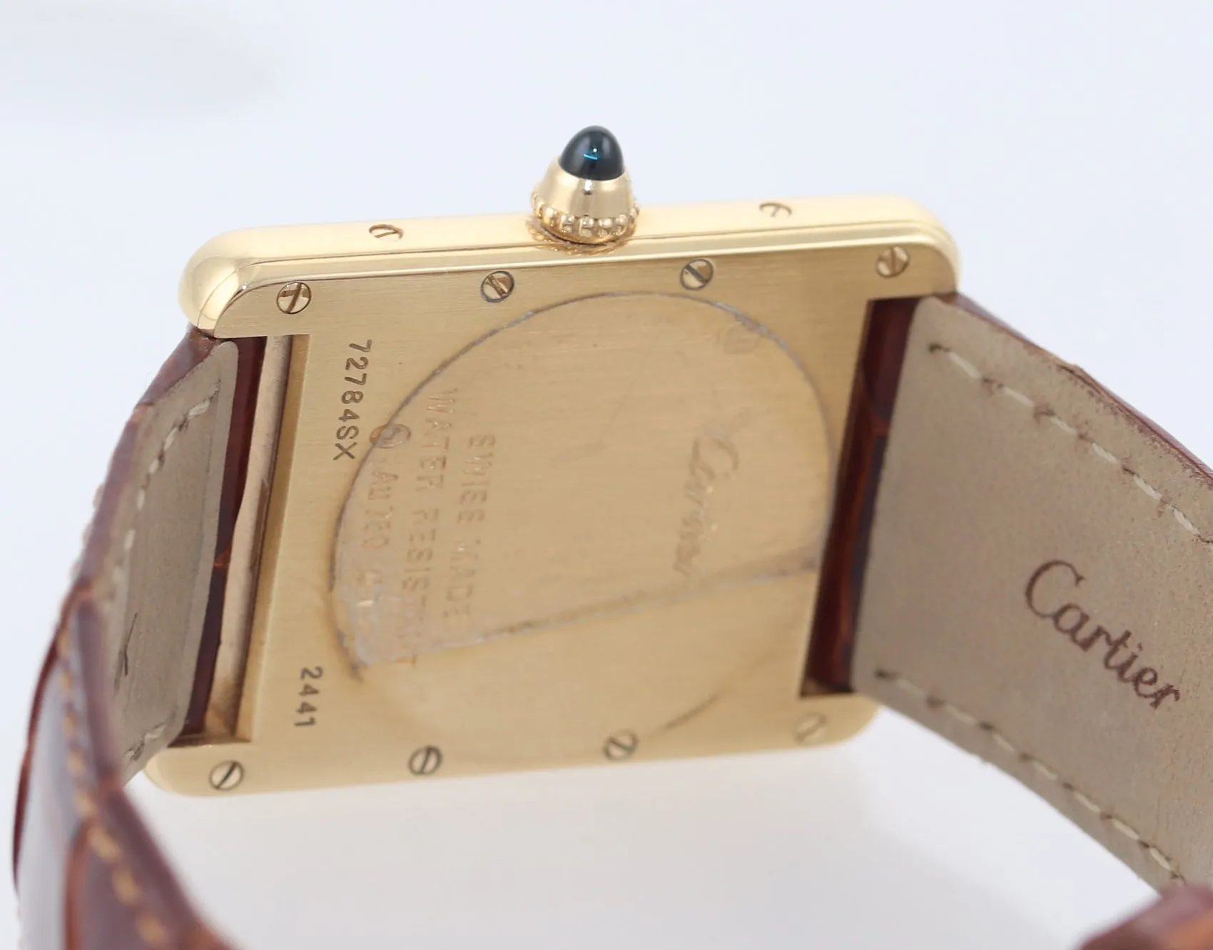 Cartier Louis Tank Solid 18k Yellow Gold Quartz Roman 2441 W1529756 Date Watch