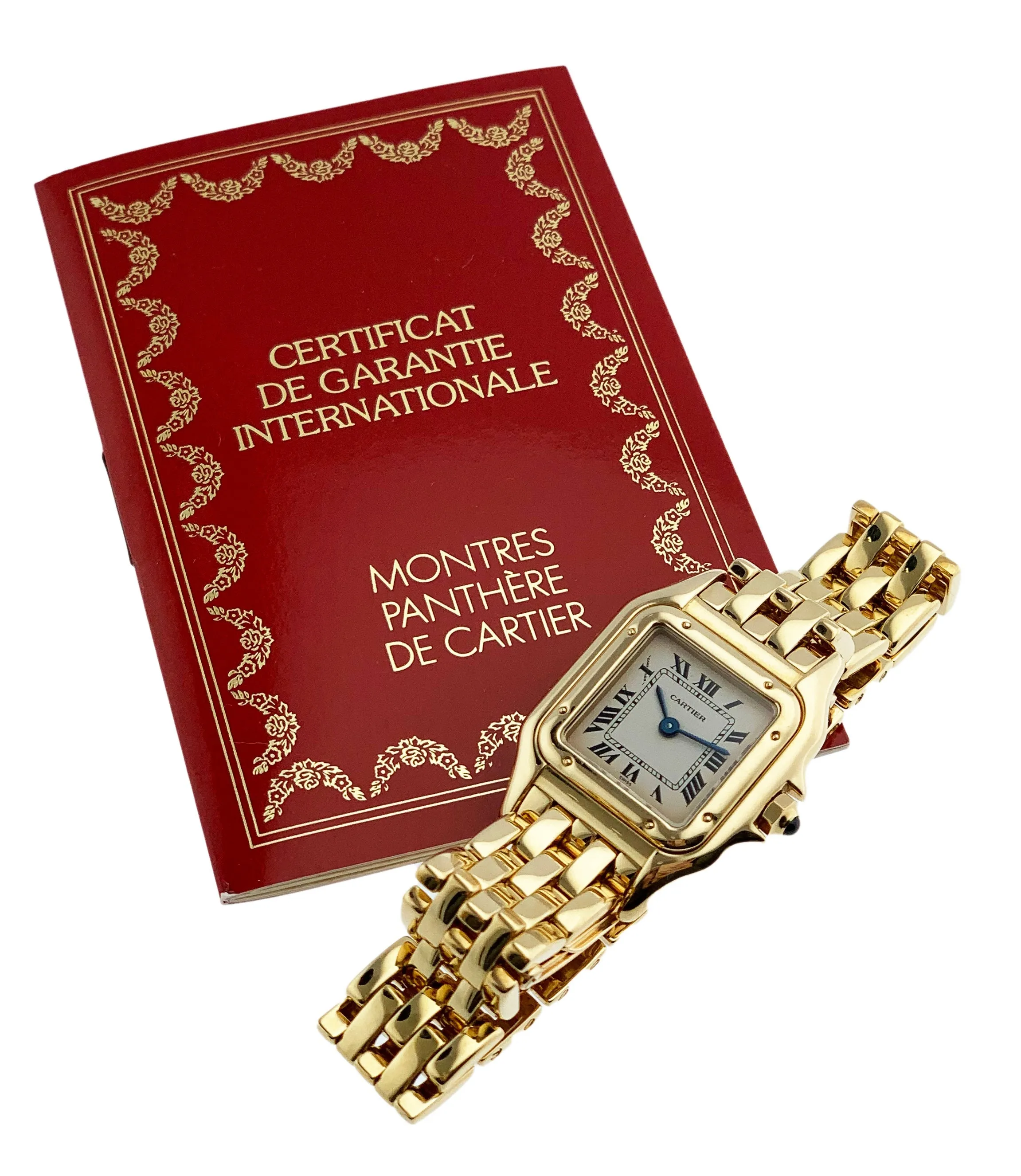 Cartier Panthere 107000M 18K Yellow Gold Ladies Watch Box & Papers