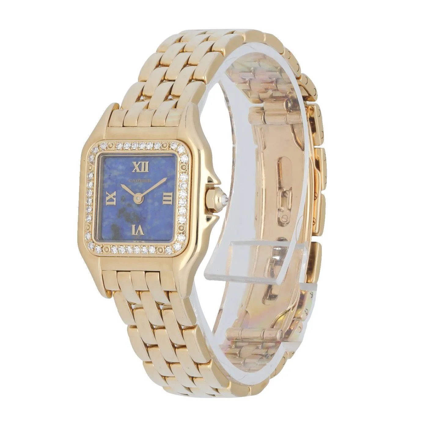 Cartier Panthere 1280 2 Rare Blue Lapis Dial Diamond Ladies Watch