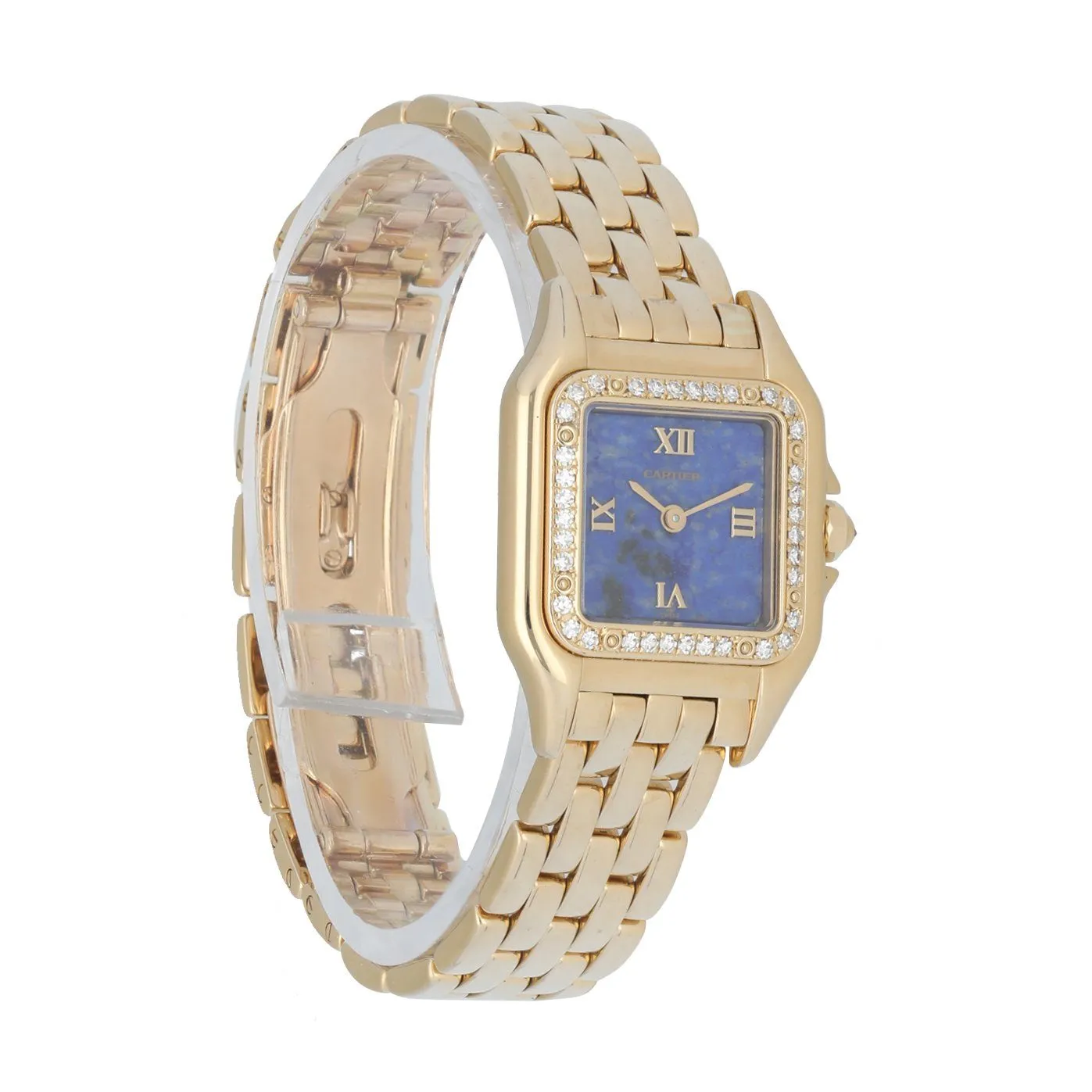 Cartier Panthere 1280 2 Rare Blue Lapis Dial Diamond Ladies Watch