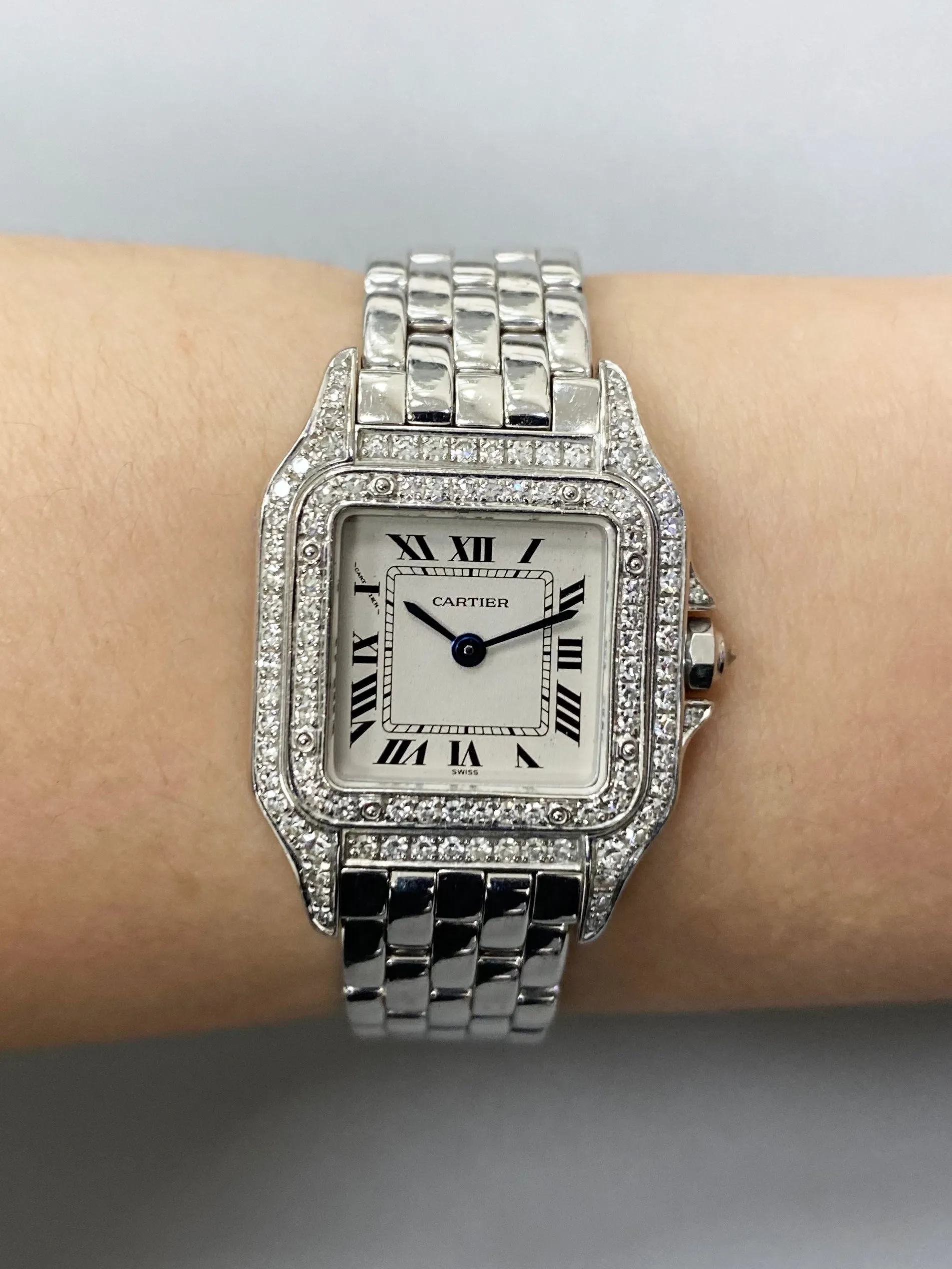 Cartier Panthere W25016F3 Diamonds 18K White Gold Ladies Watch
