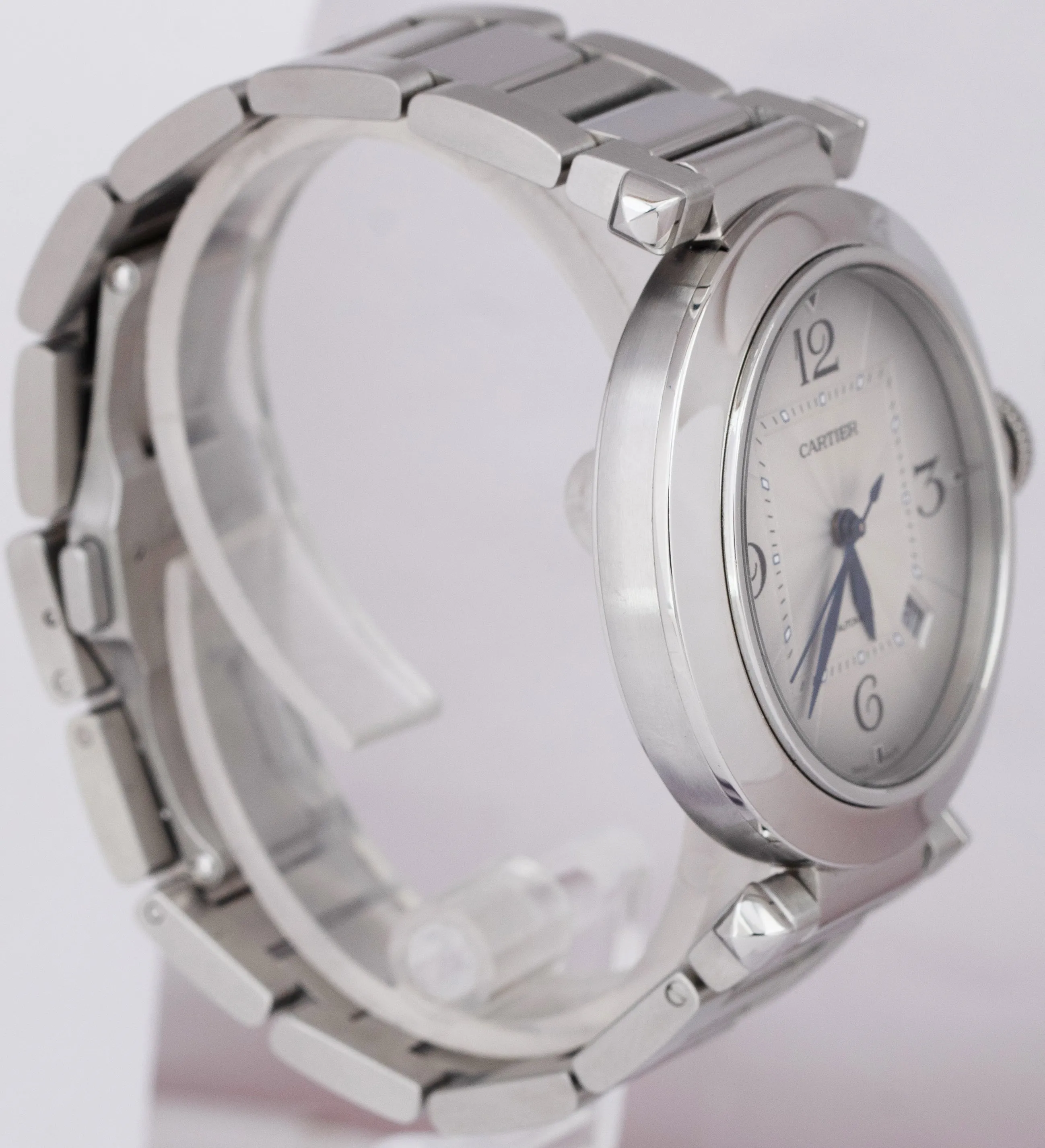 Cartier Pasha White Ivory Arabic 41mm Stainless Date Watch 4266 / WSPA0009 BOX