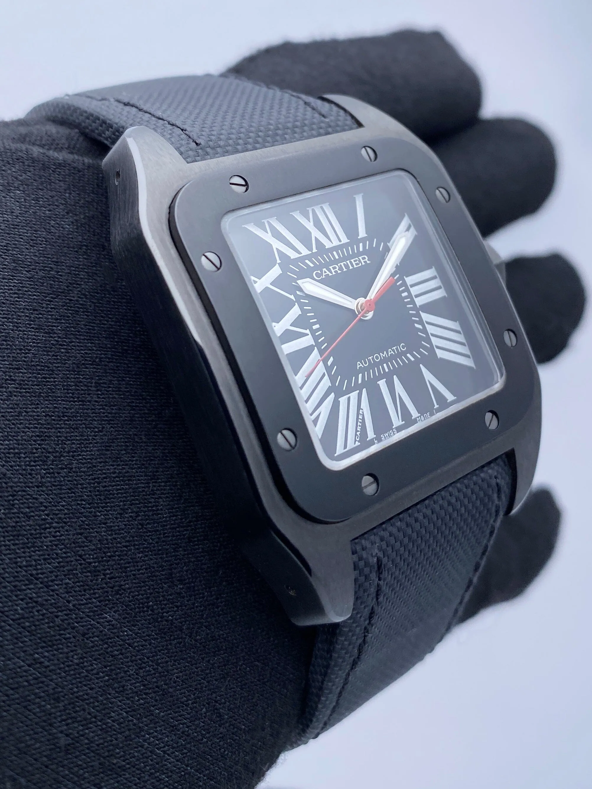 Cartier Santos-100 Large WSSA0006 Carbon Mens Watch