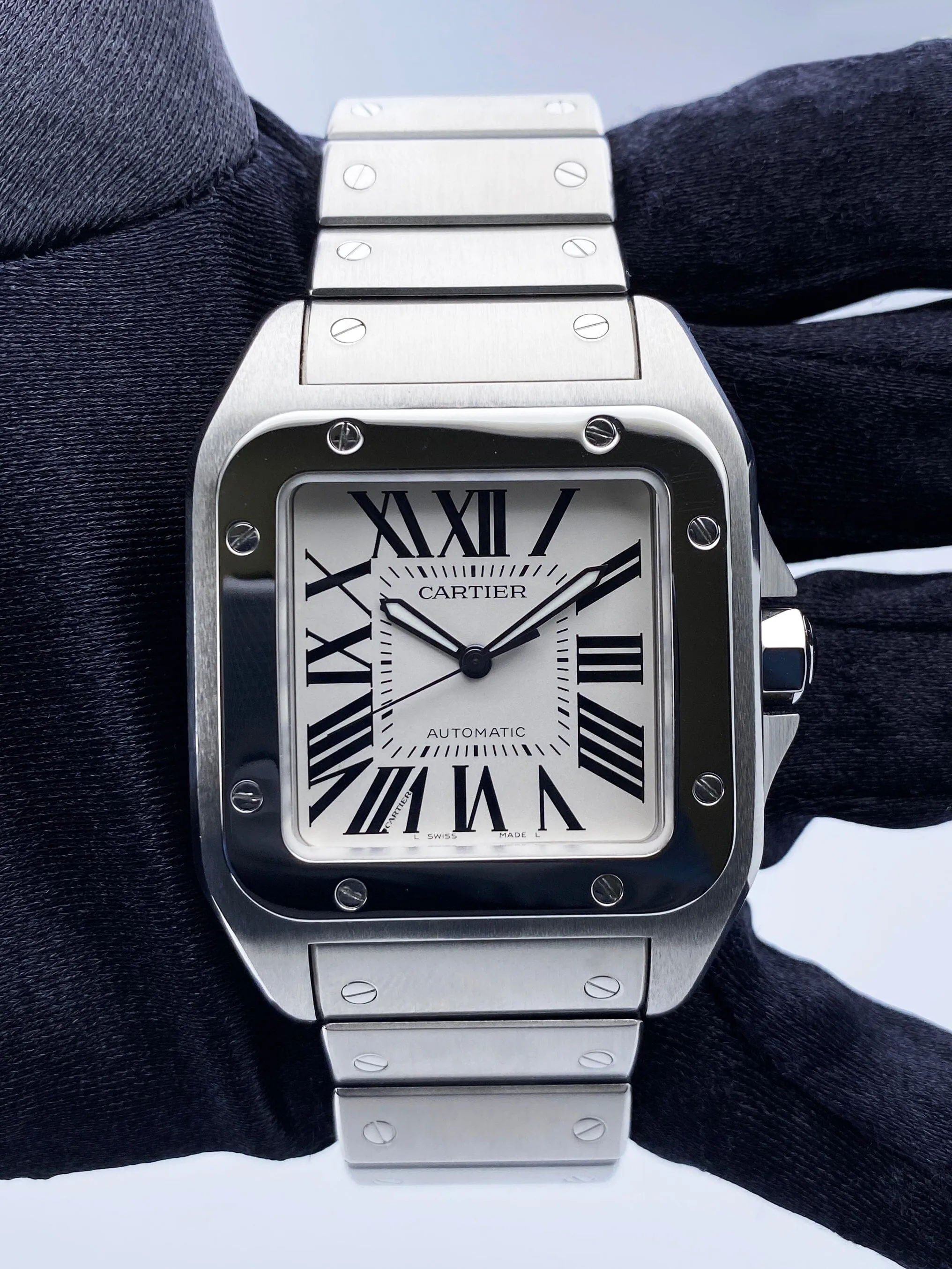 Cartier Santos-100 XL W200737G Stainless Steel Mens Watch