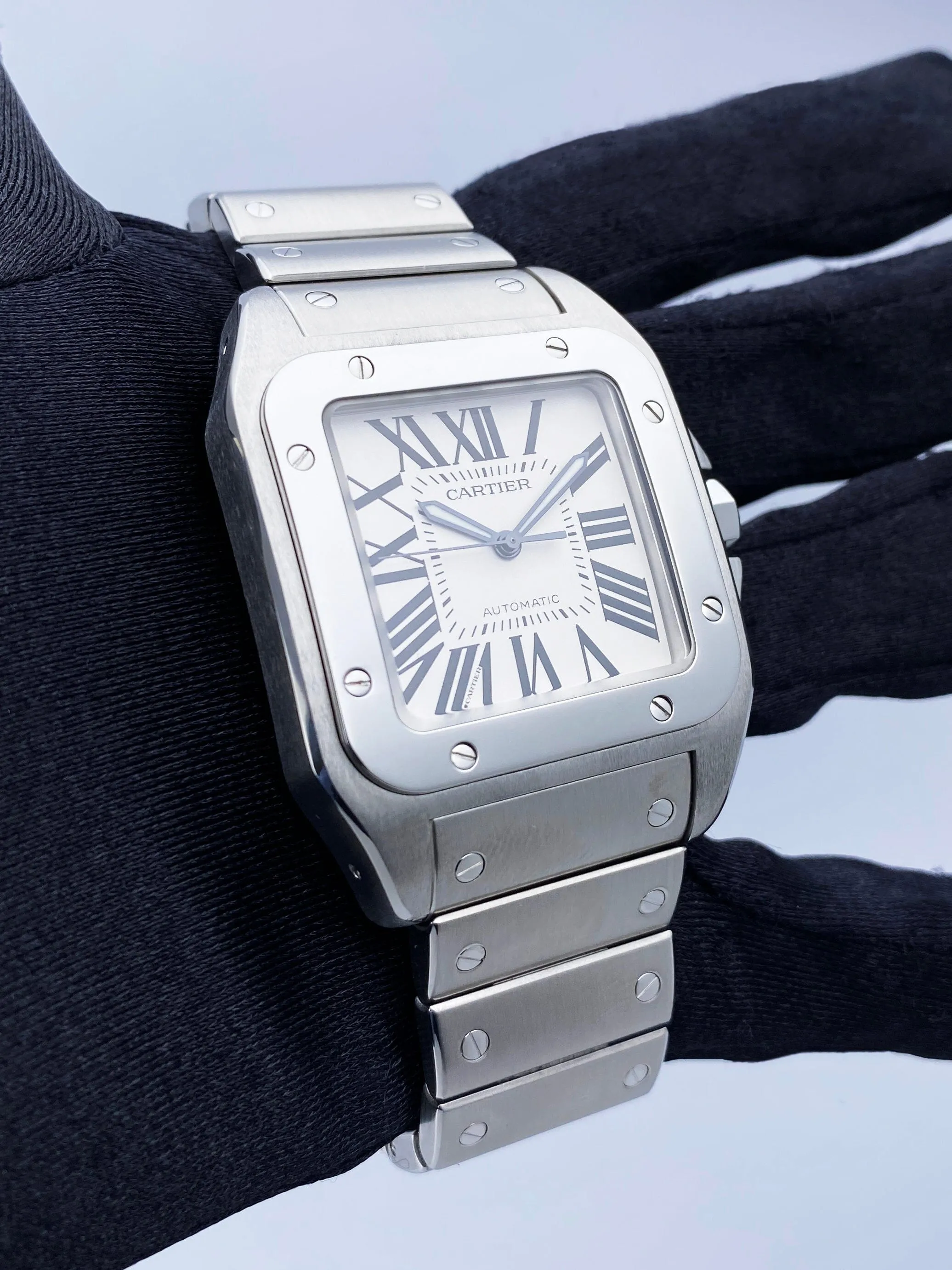 Cartier Santos-100 XL W200737G Stainless Steel Mens Watch