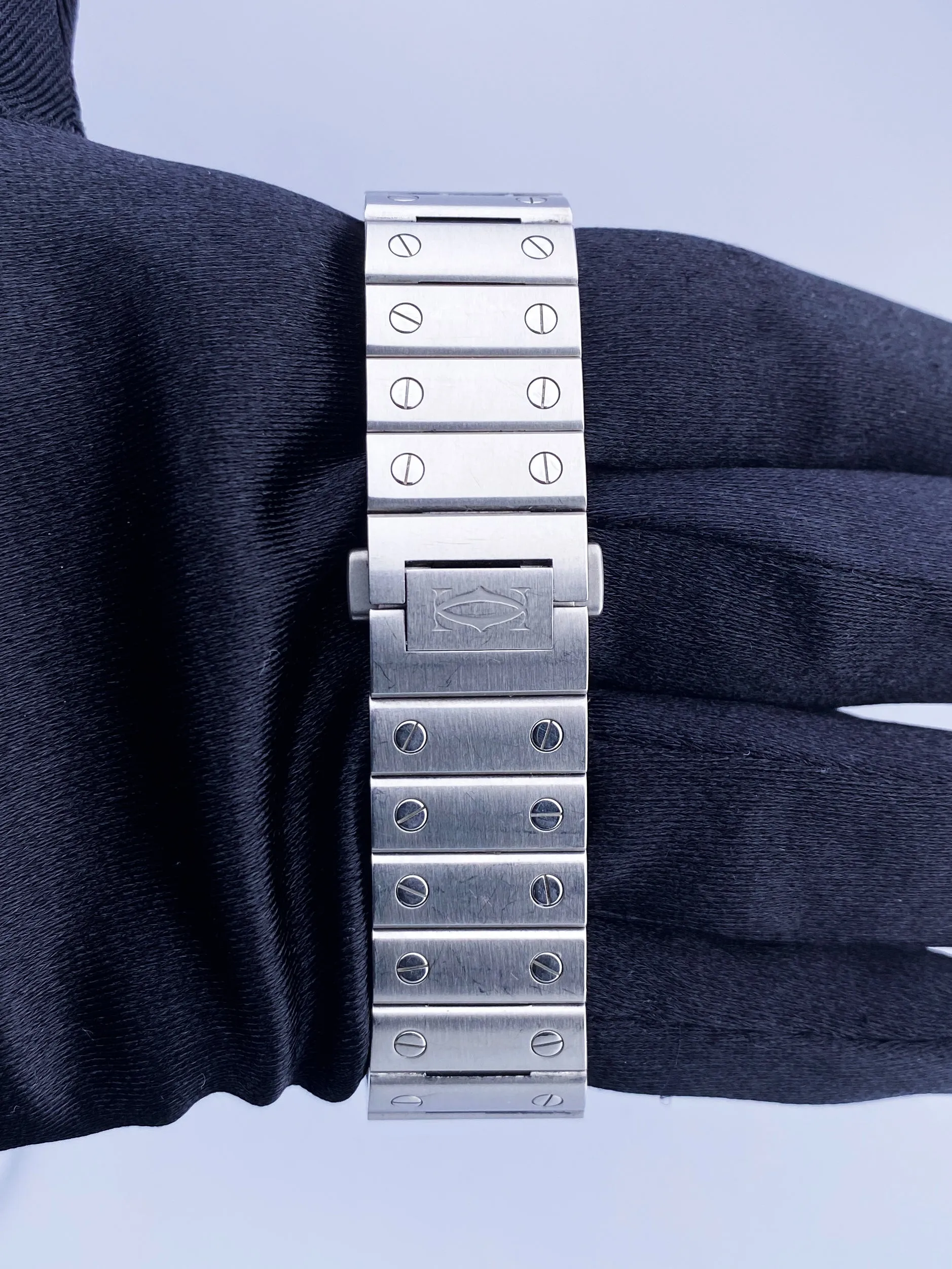Cartier Santos De Cartier 4075 Midsize Steel Ladies Watch Box Papers