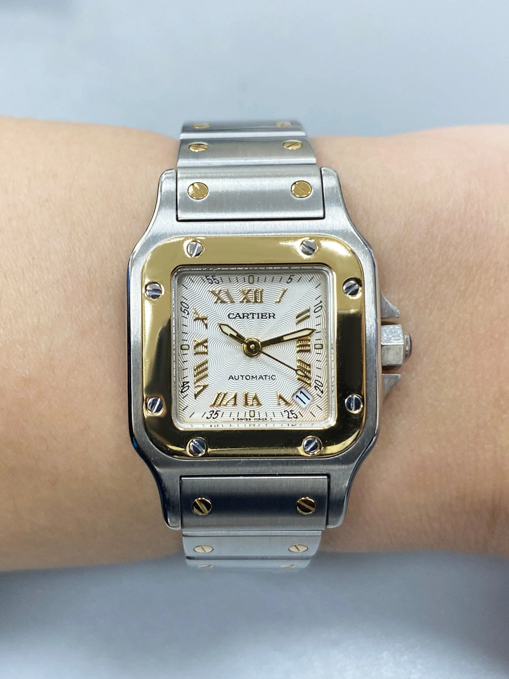 Cartier Santos Galbee W20045C4 Two Tone Ladies Watch Box Papers