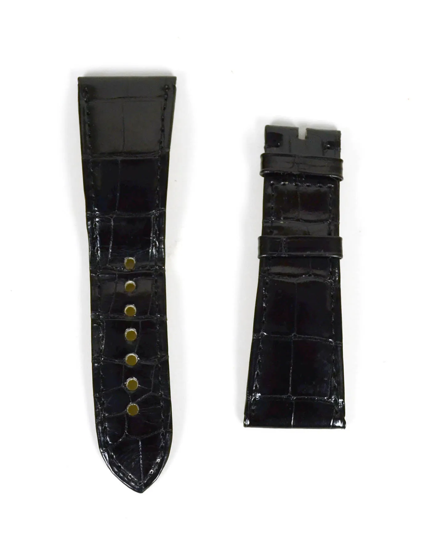 Cartier Stainless Tank Divan Watch w/ Pink & Black Crocodile Straps